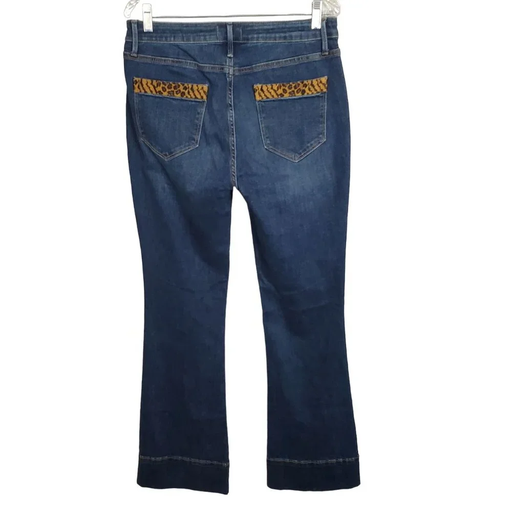 Driftwood Size 31 x 34 Jeans Wyatt Boot Trouser Denim Leopard Trim Tiger King - Picture 2 of 10